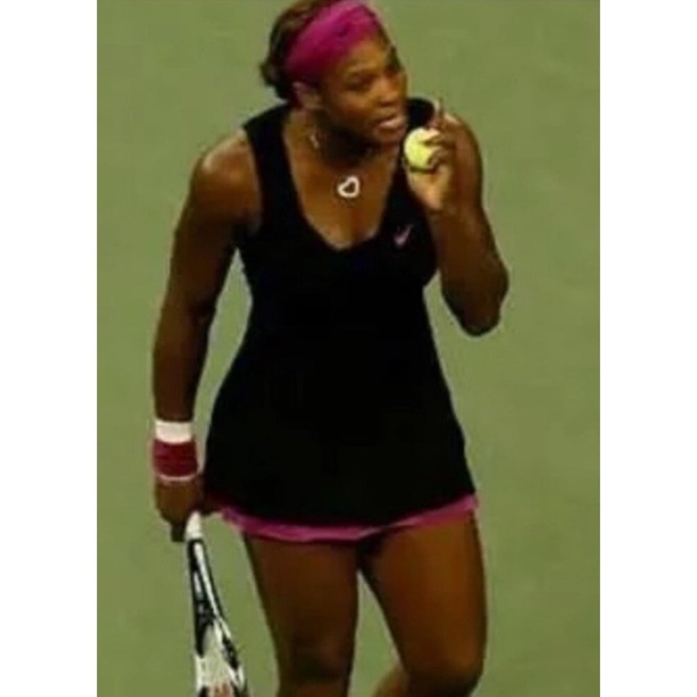 NIKE Serena Williams Tennis Dress Black/Magenta Built in Bra Limited Edition S